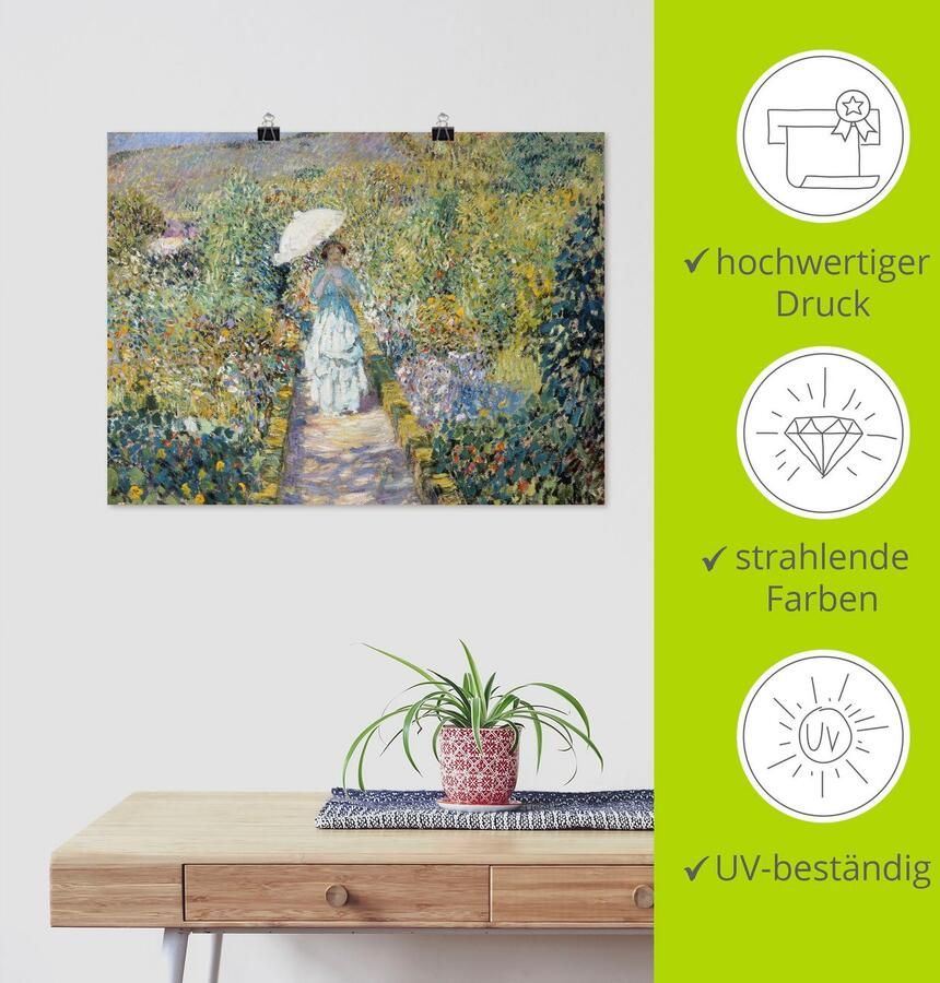 Artland Artprint Hete tuinpad. als artprint op linnen muursticker of poster in verschillende maten - Foto 3