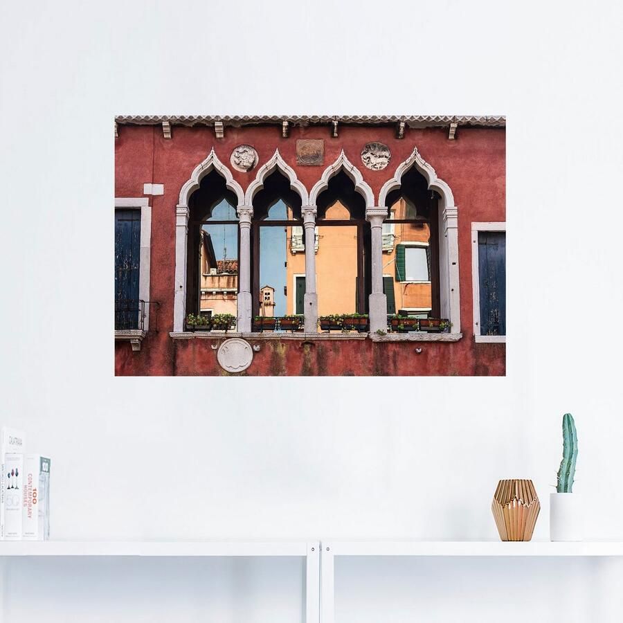 Artland Artprint Historisch gebouw oude binnenstad van Venetië als artprint op linnen poster muursticker in verschillende maten