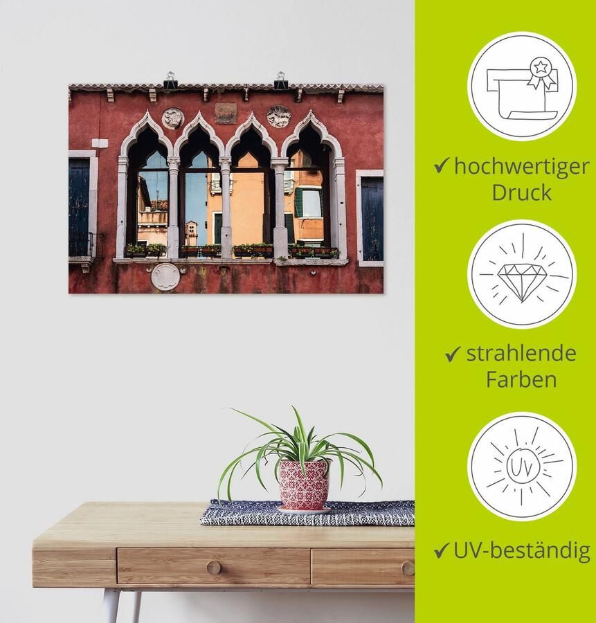 Artland Artprint Historisch gebouw oude binnenstad van Venetië als artprint op linnen poster muursticker in verschillende maten - Foto 3