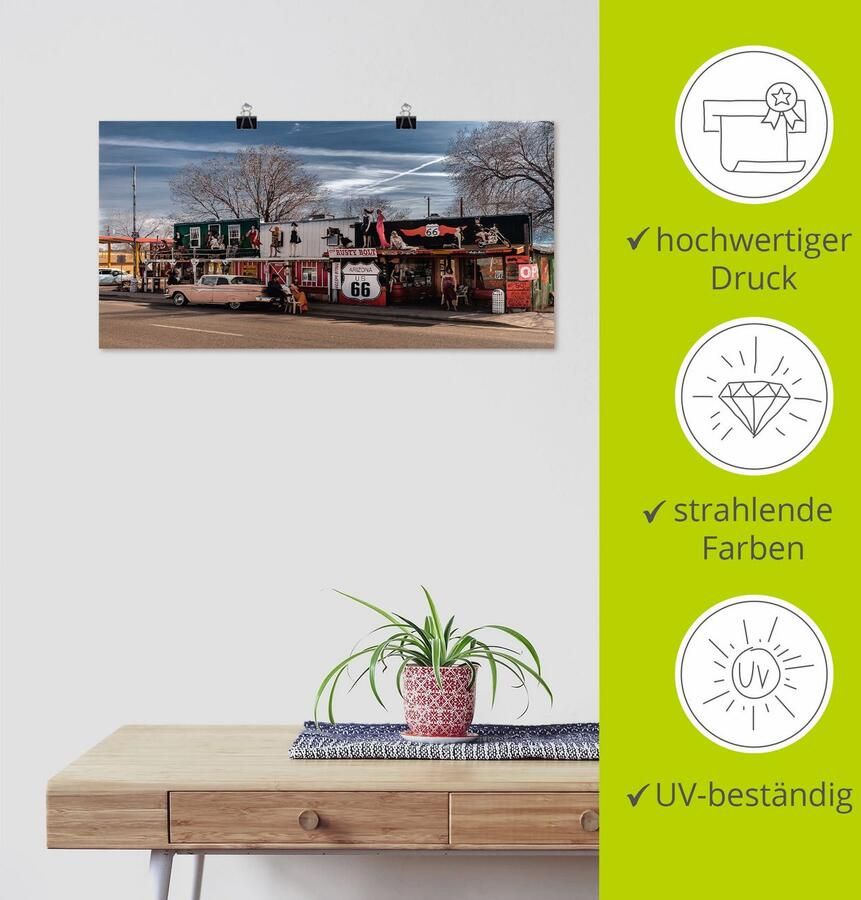 Artland Artprint Historische Route 66 in Seligman als artprint op linnen poster in verschillende formaten maten - Foto 3