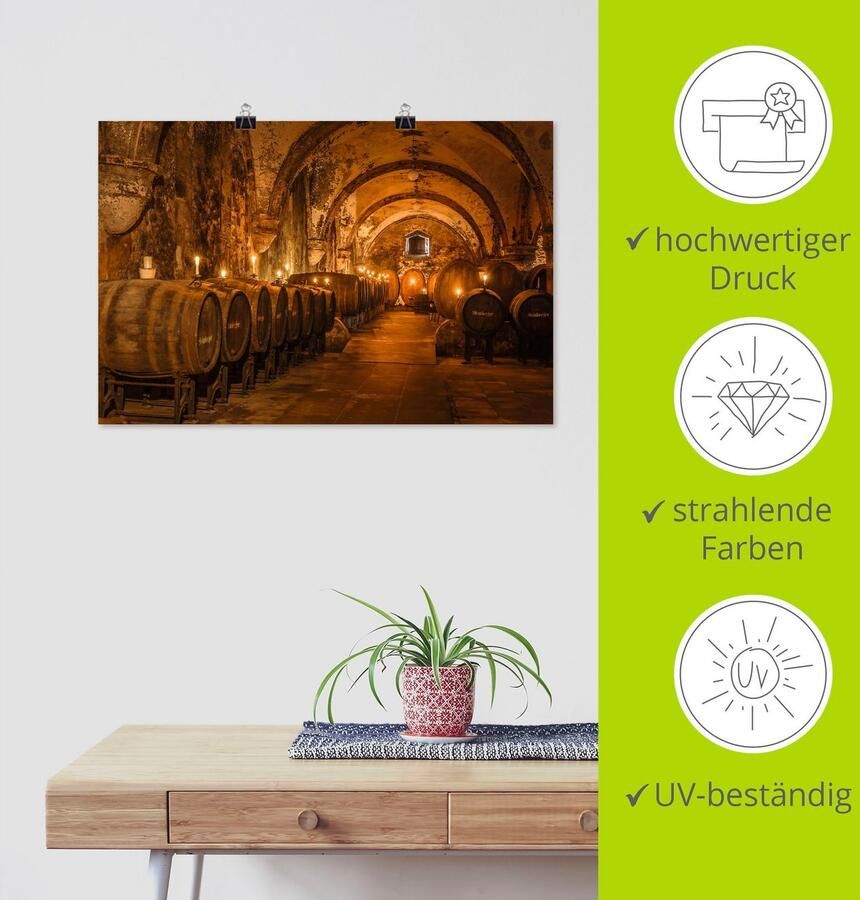 Artland Artprint Historische wijnkelder Eberbach als artprint van aluminium artprint voor buiten artprint op linnen poster in verschillende maten. maten - Foto 5