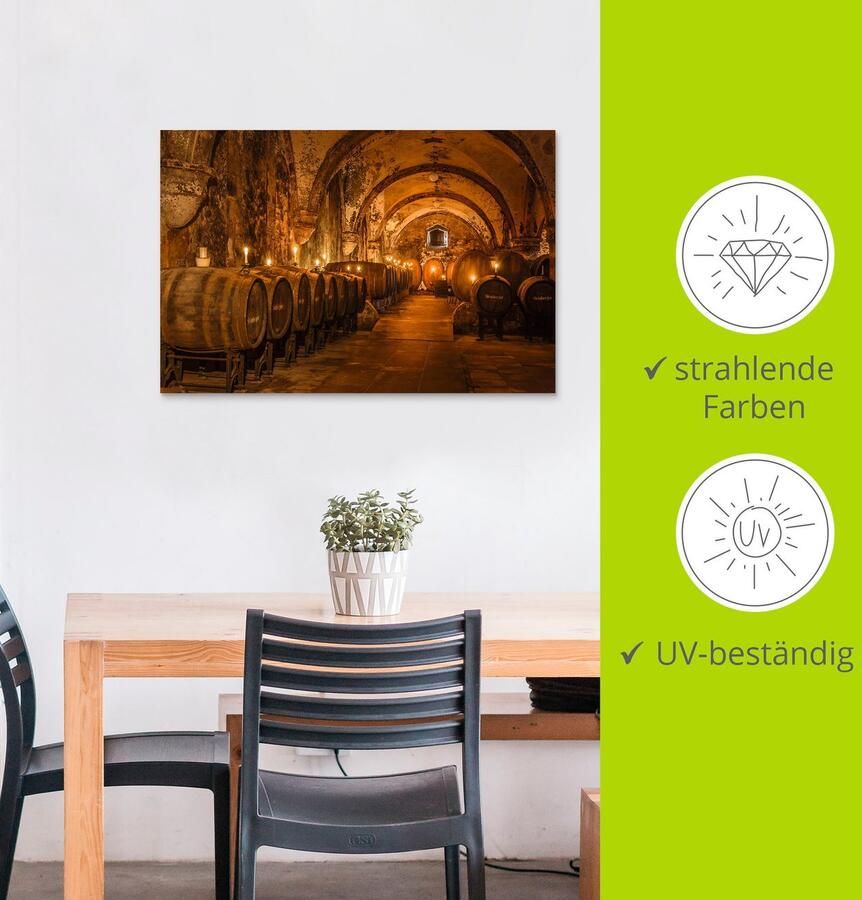 Artland Artprint Historische wijnkelder Eberbach als artprint van aluminium artprint voor buiten artprint op linnen poster in verschillende maten. maten - Foto 4