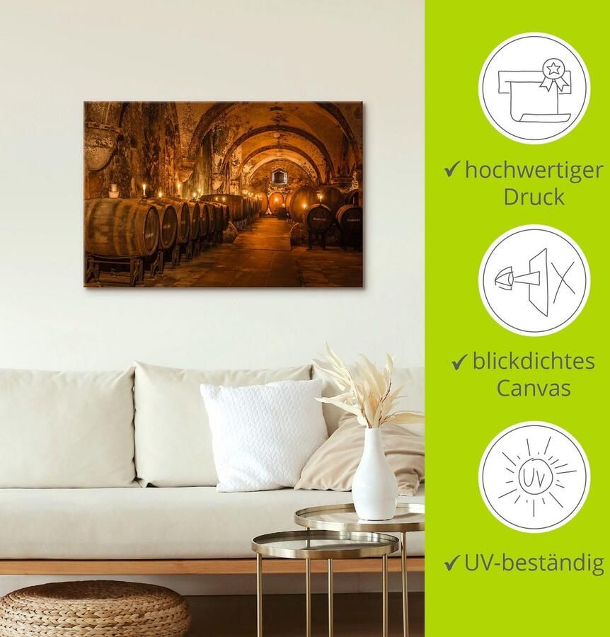 Artland Artprint Historische wijnkelder Eberbach als artprint van aluminium artprint voor buiten artprint op linnen poster in verschillende maten. maten - Foto 3
