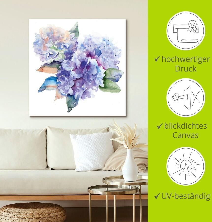 Artland Artprint Hortensia's als artprint op linnen poster in verschillende formaten maten - Foto 4