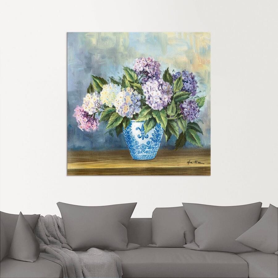 Artland Artprint Hortensia's als artprint van aluminium artprint voor buiten artprint op linnen in verschillende maten