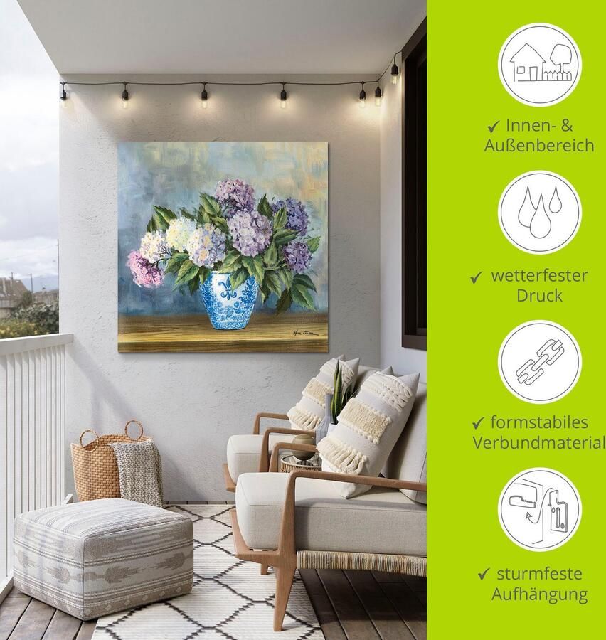 Artland Artprint Hortensia's als artprint van aluminium artprint voor buiten artprint op linnen in verschillende maten - Foto 5