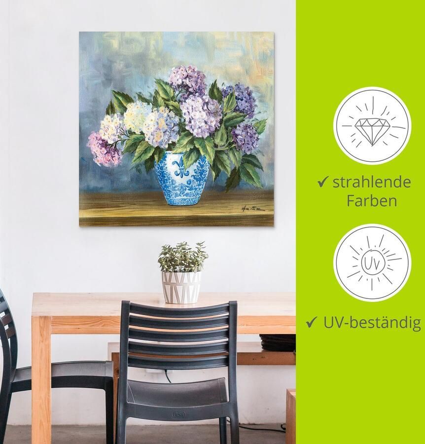 Artland Artprint Hortensia's als artprint van aluminium artprint voor buiten artprint op linnen in verschillende maten - Foto 3