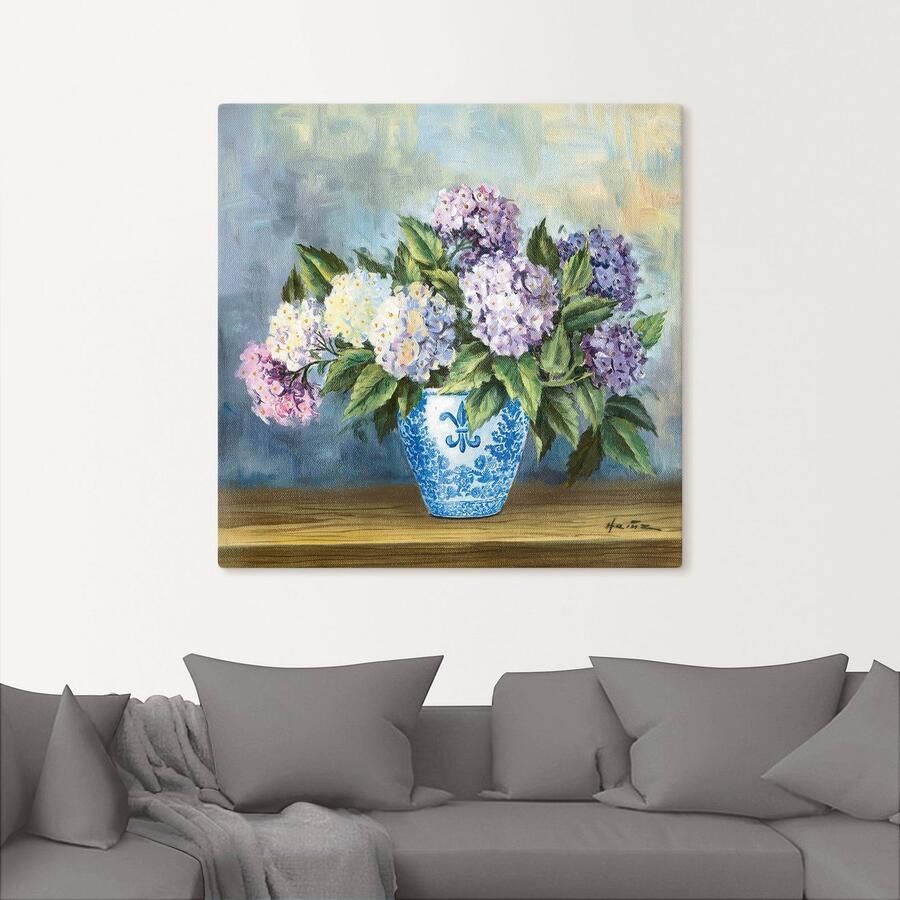 Artland Artprint Hortensia's als artprint van aluminium artprint voor buiten artprint op linnen in verschillende maten