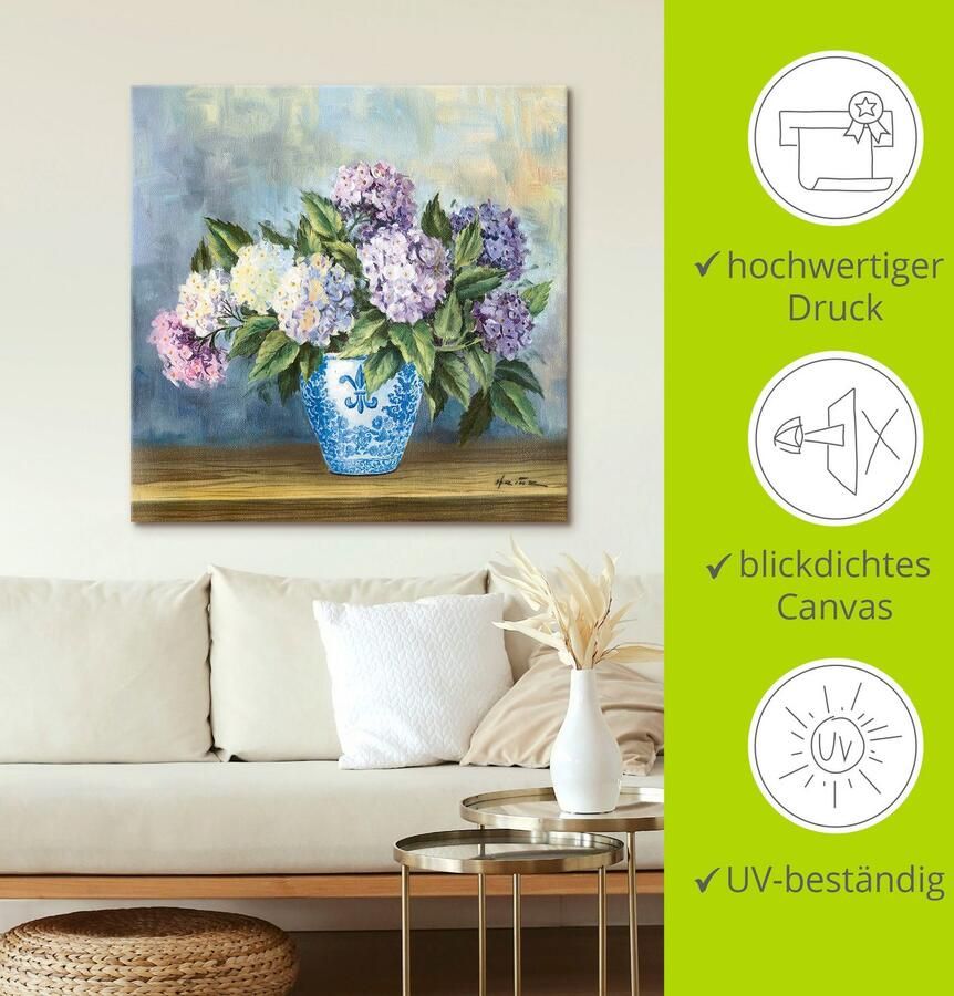 Artland Artprint Hortensia's als artprint van aluminium artprint voor buiten artprint op linnen in verschillende maten - Foto 4