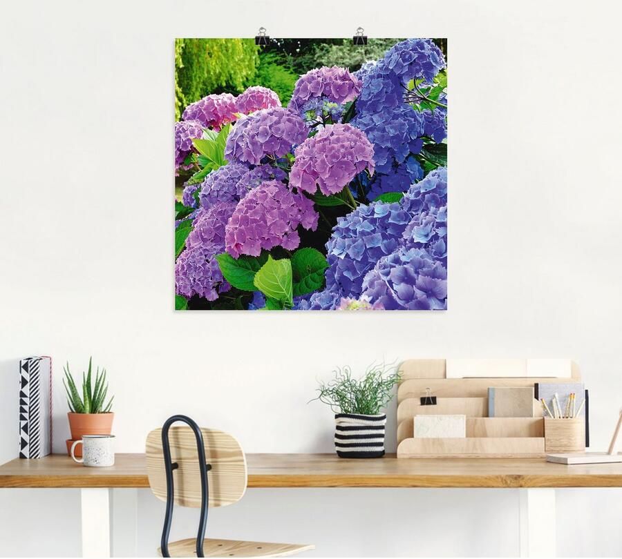 Artland Artprint Hortensia's in de tuin als artprint van aluminium artprint voor buiten artprint op linnen poster muursticker - Foto 6