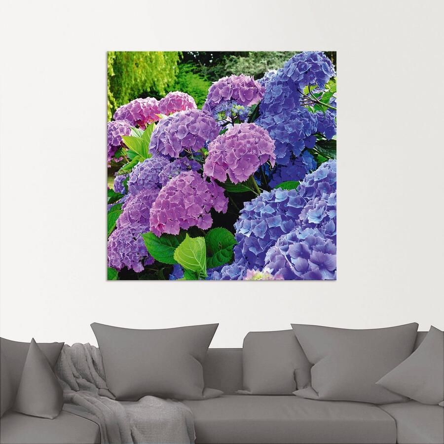 Artland Artprint Hortensia's in de tuin als artprint van aluminium artprint voor buiten artprint op linnen poster muursticker - Foto 2