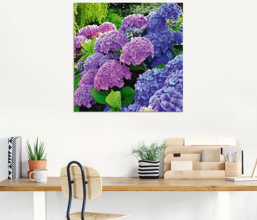 Artland Artprint Hortensia's in de tuin als artprint van aluminium artprint voor buiten artprint op linnen poster muursticker - Foto 6