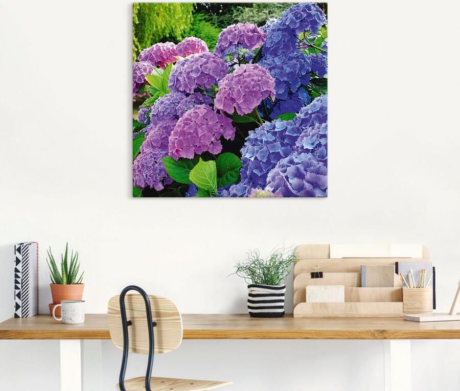 Artland Artprint Hortensia's in de tuin als artprint van aluminium artprint voor buiten artprint op linnen poster muursticker - Foto 5