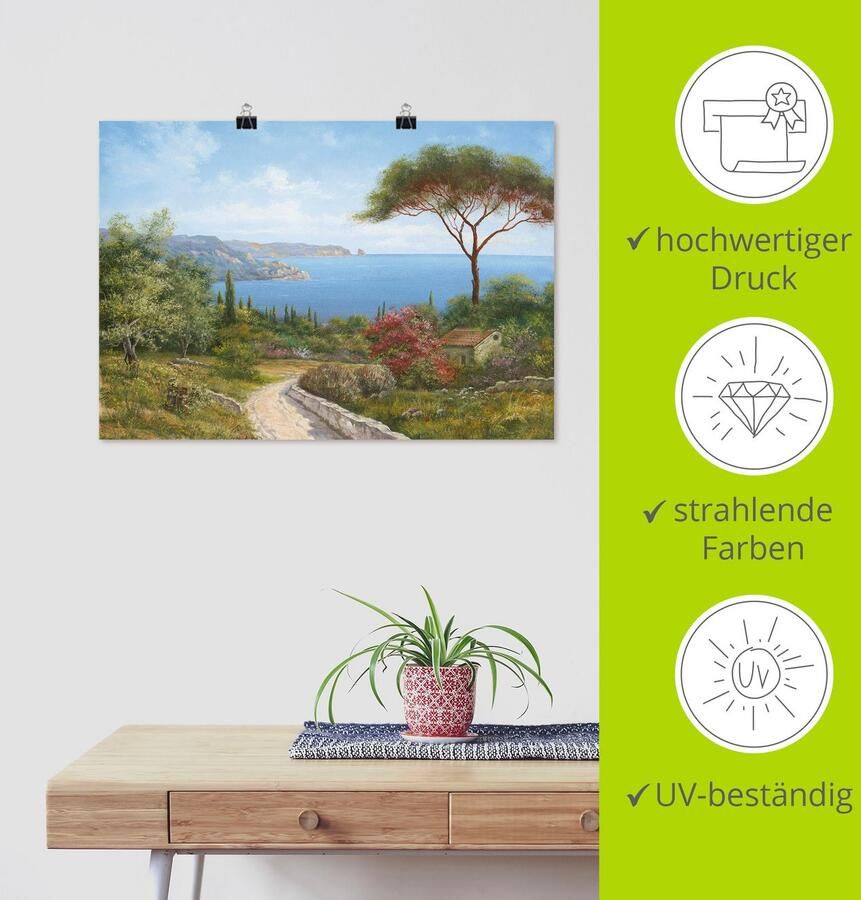 Artland Artprint Huis aan de zee als artprint op linnen poster muursticker in verschillende maten - Foto 5