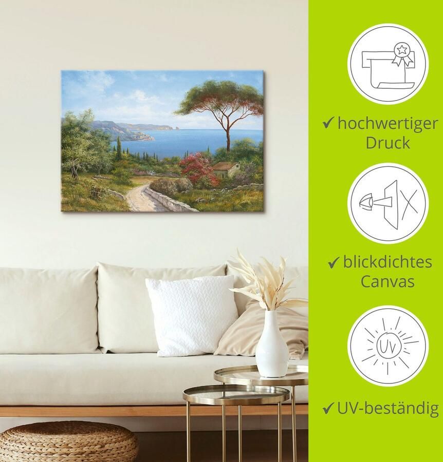 Artland Artprint Huis aan de zee als artprint op linnen poster muursticker in verschillende maten - Foto 4