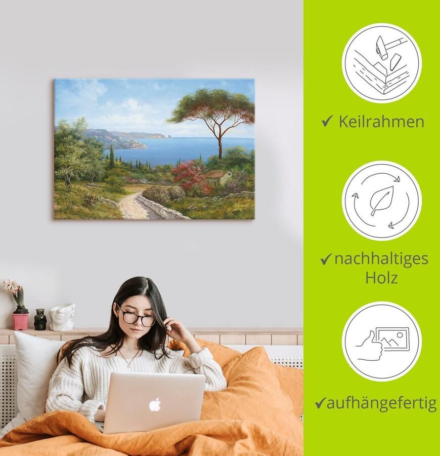 Artland Artprint Huis aan de zee als artprint op linnen poster muursticker in verschillende maten - Foto 3