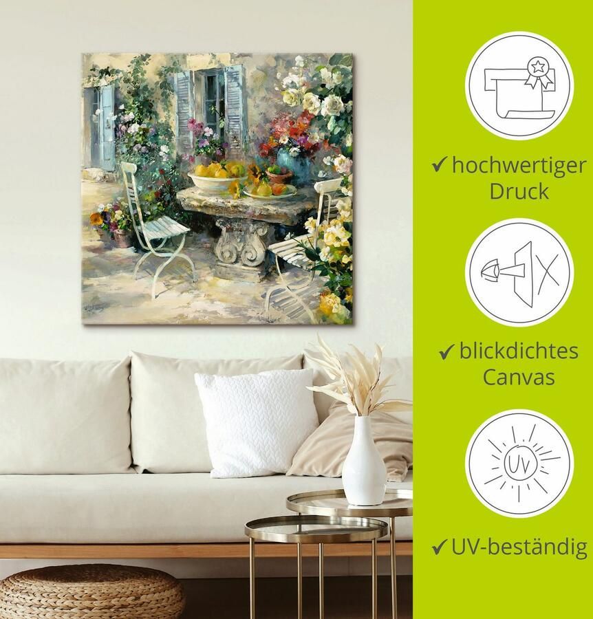 Artland Artprint Idyllische tuin als artprint op linnen poster muursticker in verschillende maten - Foto 4