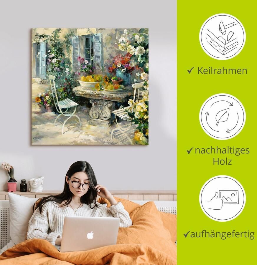 Artland Artprint Idyllische tuin als artprint op linnen poster muursticker in verschillende maten - Foto 3