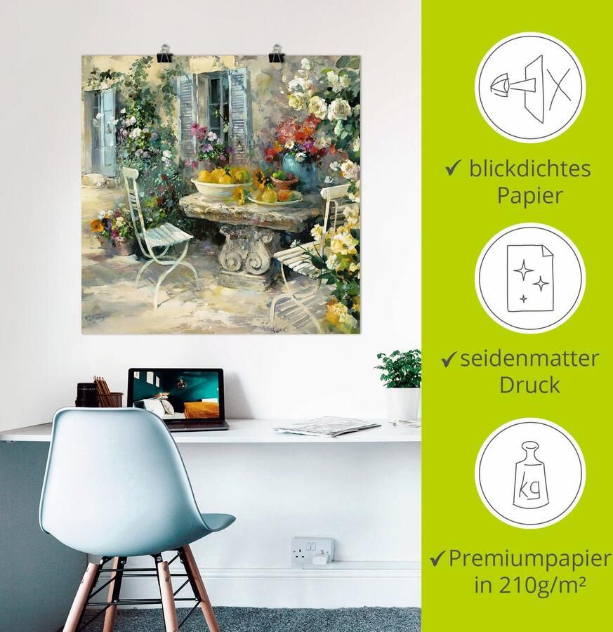 Artland Artprint Idyllische tuin als artprint op linnen poster muursticker in verschillende maten - Foto 2