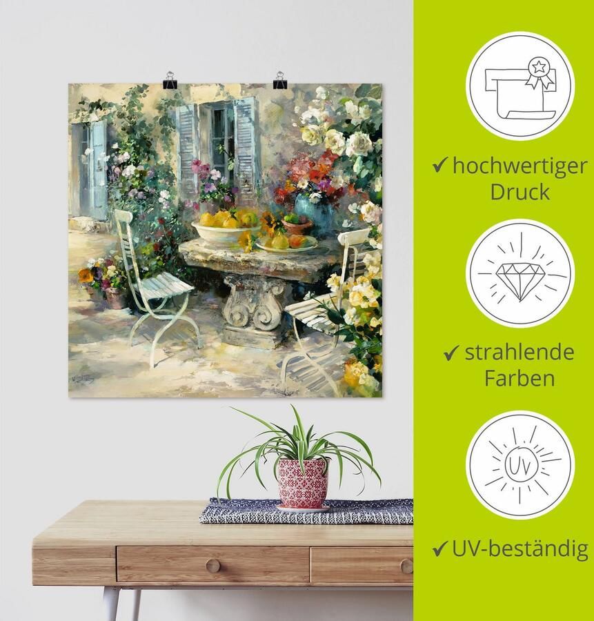 Artland Artprint Idyllische tuin als artprint op linnen poster muursticker in verschillende maten - Foto 3
