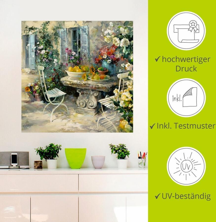 Artland Artprint Idyllische tuin als artprint op linnen poster muursticker in verschillende maten - Foto 3