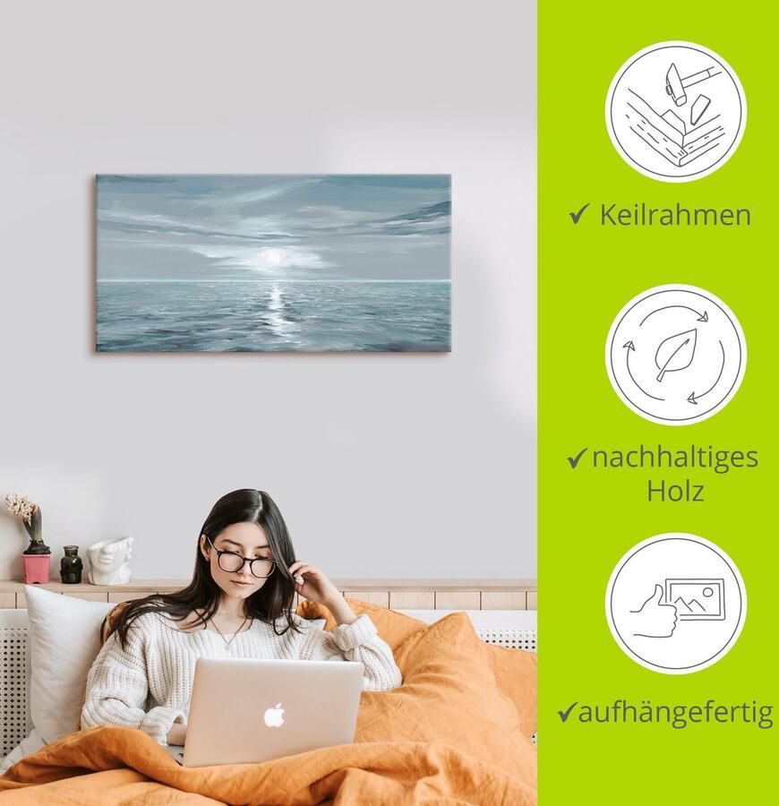 Artland Artprint Ijsblauwe zee als artprint van aluminium artprint voor buiten artprint op linnen poster muursticker - Foto 2