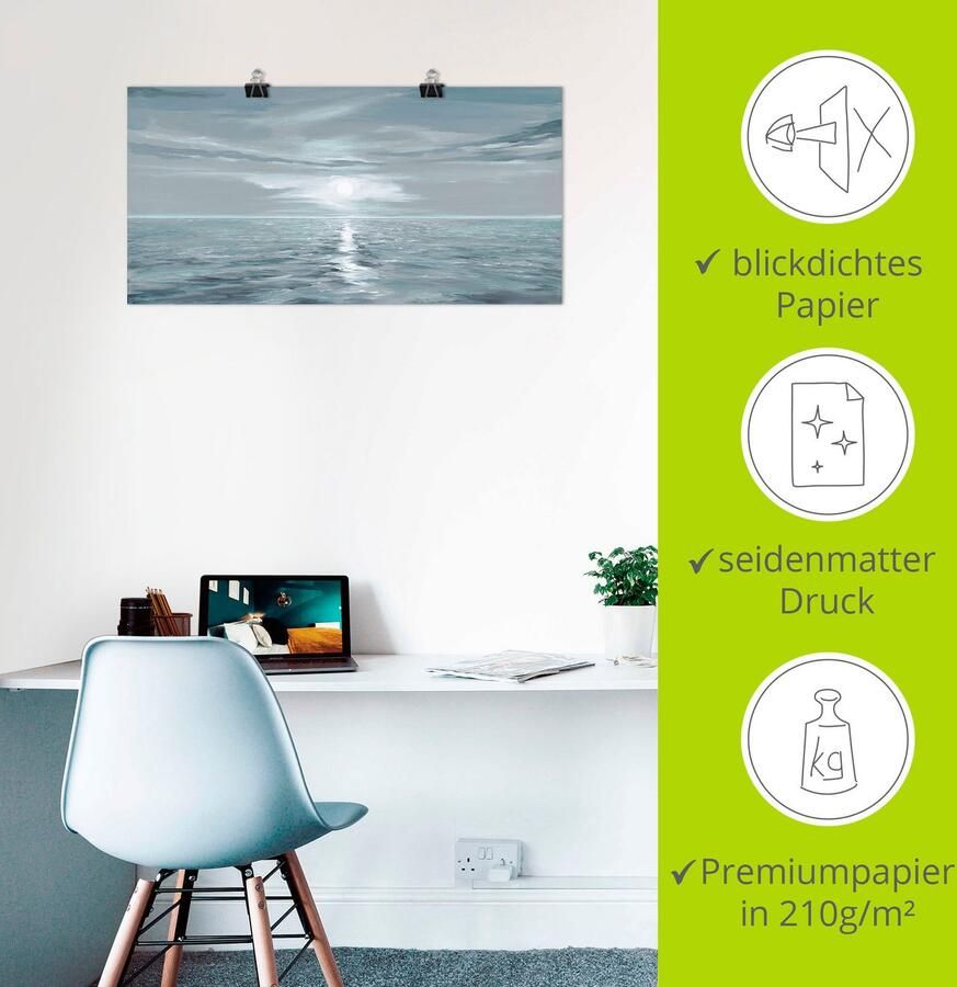 Artland Artprint Ijsblauwe zee als artprint van aluminium artprint voor buiten artprint op linnen poster muursticker - Foto 4