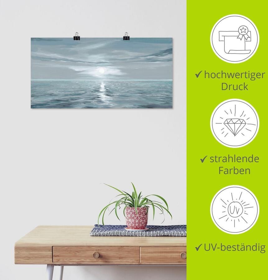 Artland Artprint Ijsblauwe zee als artprint van aluminium artprint voor buiten artprint op linnen poster muursticker - Foto 5