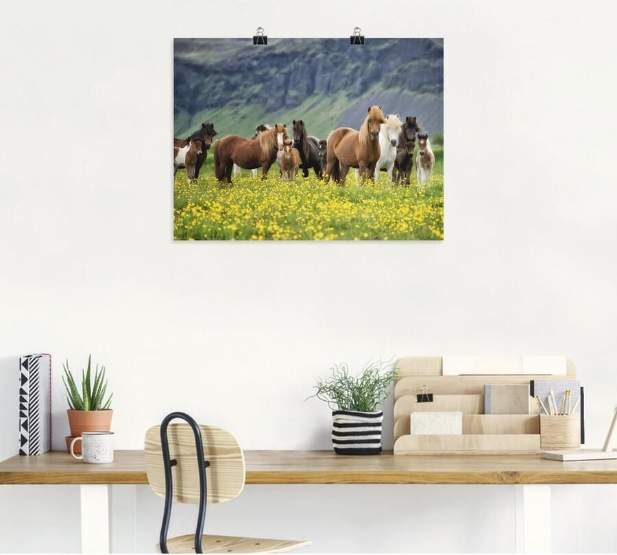 Artland Artprint IJslandse paarden VII als artprint op linnen poster muursticker in verschillende maten - Foto 3