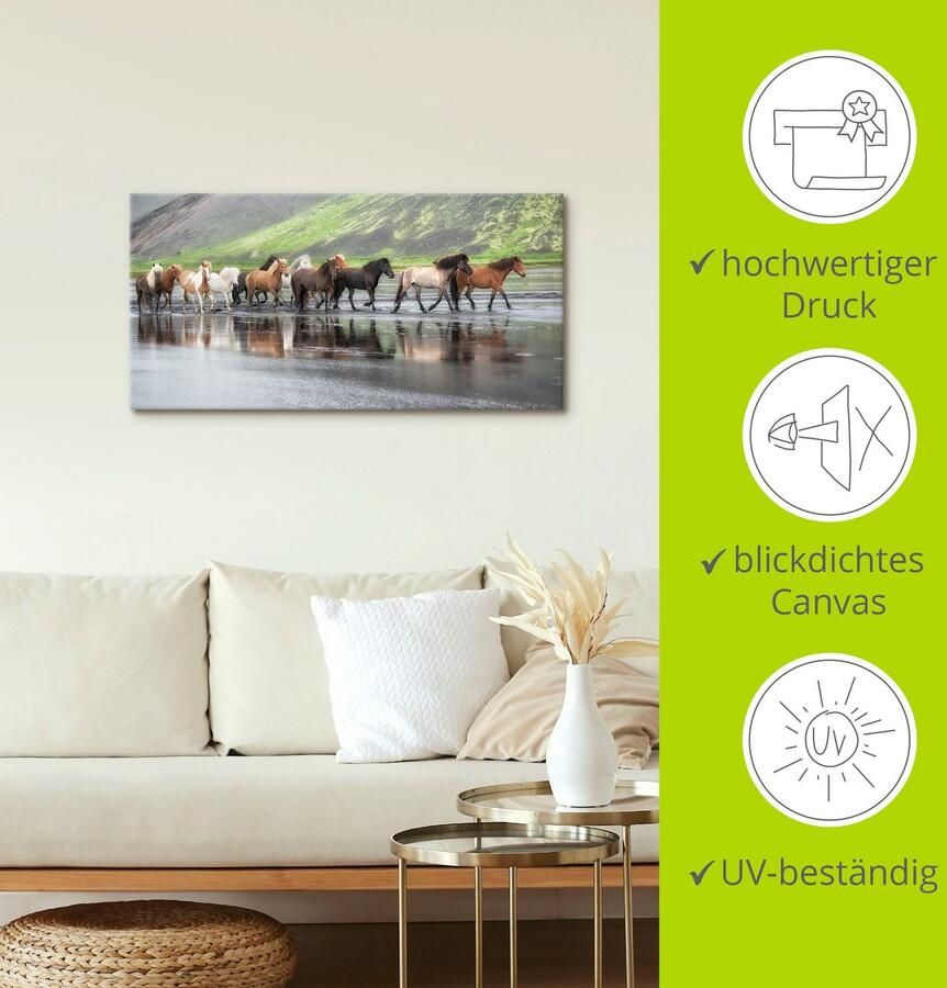 Artland Artprint IJslandse paarden XIV als artprint op linnen muursticker in verschillende maten - Foto 2