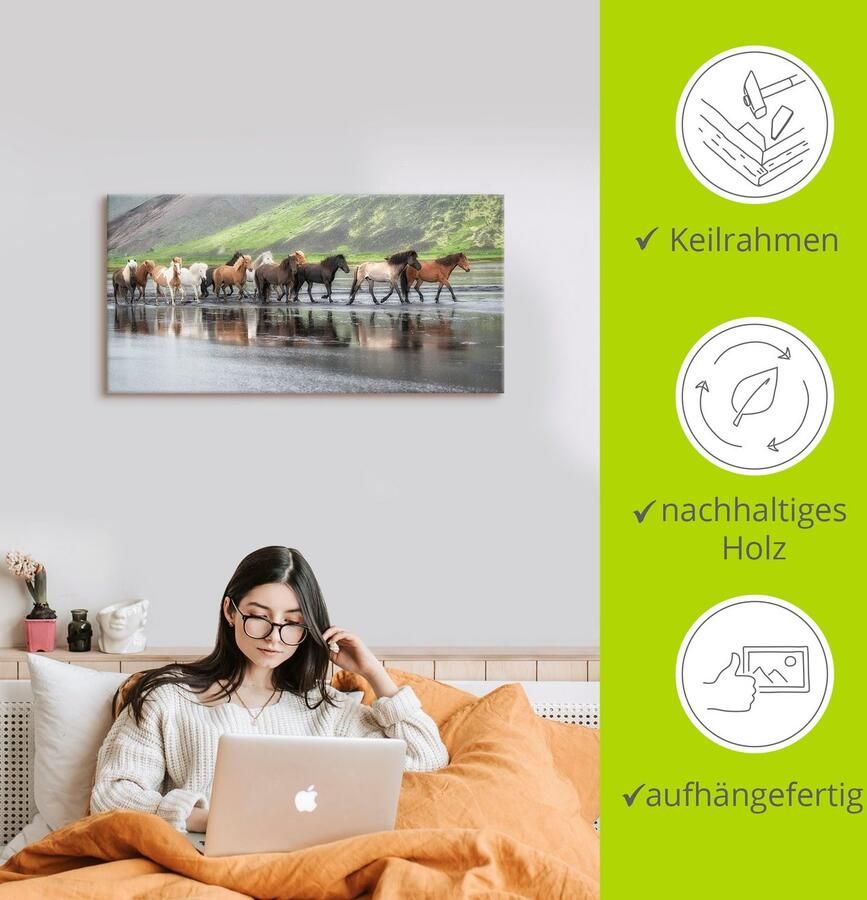 Artland Artprint IJslandse paarden XIV als artprint op linnen muursticker in verschillende maten