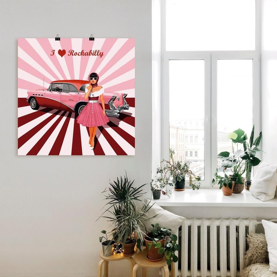 Artland Artprint Ik hou van rockabilly als artprint van aluminium artprint voor buiten artprint op linnen poster muursticker