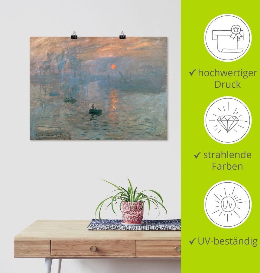 Artland Artprint Impressie (zonsopkomst). 1872 als artprint op linnen poster in verschillende formaten maten - Foto 4