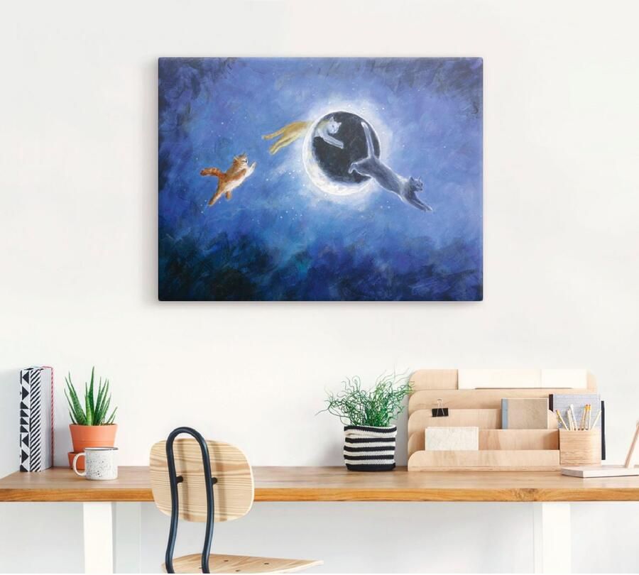 Artland Artprint In de nacht zijn alle poezen grijs als artprint op linnen poster in verschillende formaten maten - Foto 3