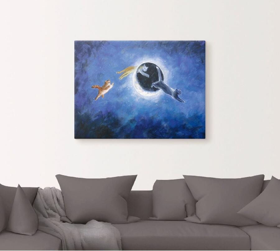 Artland Artprint In de nacht zijn alle poezen grijs als artprint op linnen poster in verschillende formaten maten - Foto 4