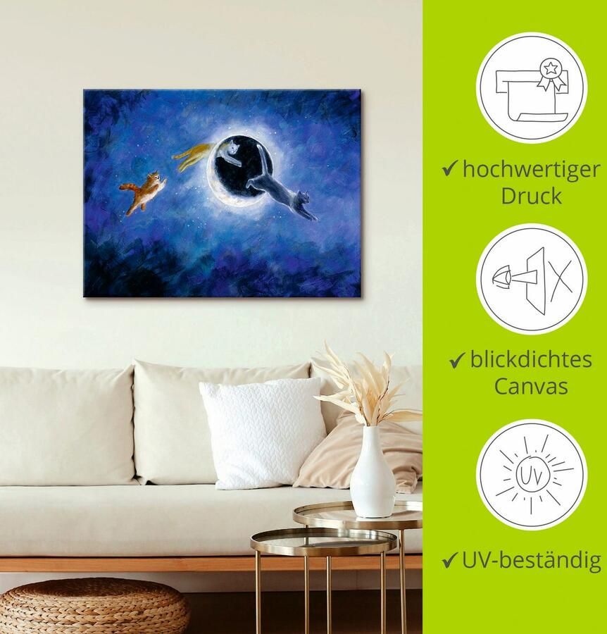 Artland Artprint In de nacht zijn alle poezen grijs als artprint op linnen poster in verschillende formaten maten - Foto 2