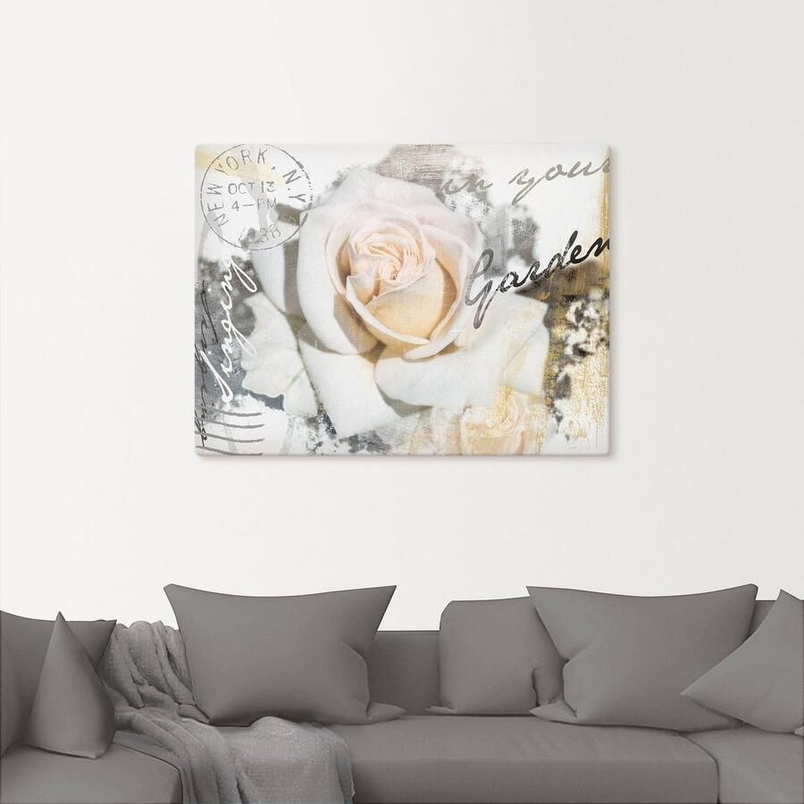 Artland Artprint In letters roos als artprint op linnen poster muursticker in verschillende maten