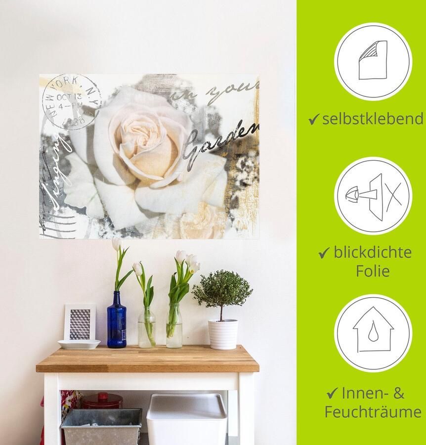 Artland Artprint In letters roos als artprint op linnen poster muursticker in verschillende maten - Foto 4