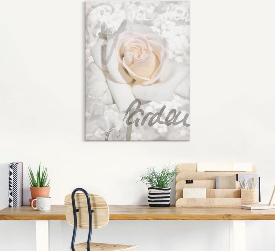 Artland Artprint In letters roos als artprint van aluminium artprint voor buiten artprint op linnen poster in verschillende maten. maten - Foto 5