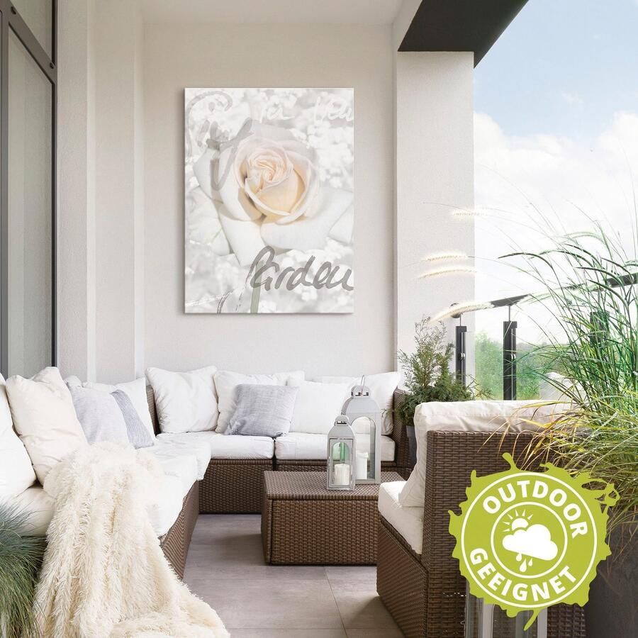 Artland Artprint In letters roos als artprint van aluminium artprint voor buiten artprint op linnen poster in verschillende maten. maten - Foto 3