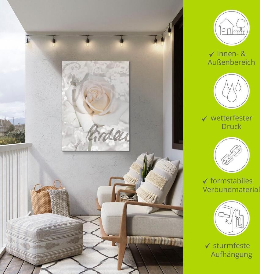 Artland Artprint In letters roos als artprint van aluminium artprint voor buiten artprint op linnen poster in verschillende maten. maten - Foto 5