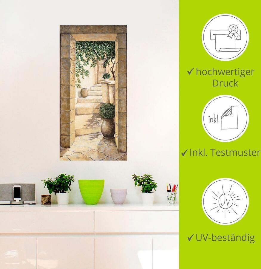 Artland Artprint Ingang Fresco als artprint van aluminium artprint voor buiten artprint op linnen poster muursticker - Foto 2
