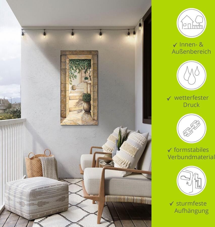 Artland Artprint Ingang Fresco als artprint van aluminium artprint voor buiten artprint op linnen poster muursticker - Foto 4