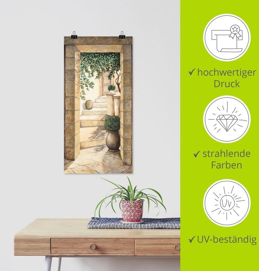 Artland Artprint Ingang Fresco als artprint van aluminium artprint voor buiten artprint op linnen poster muursticker - Foto 3