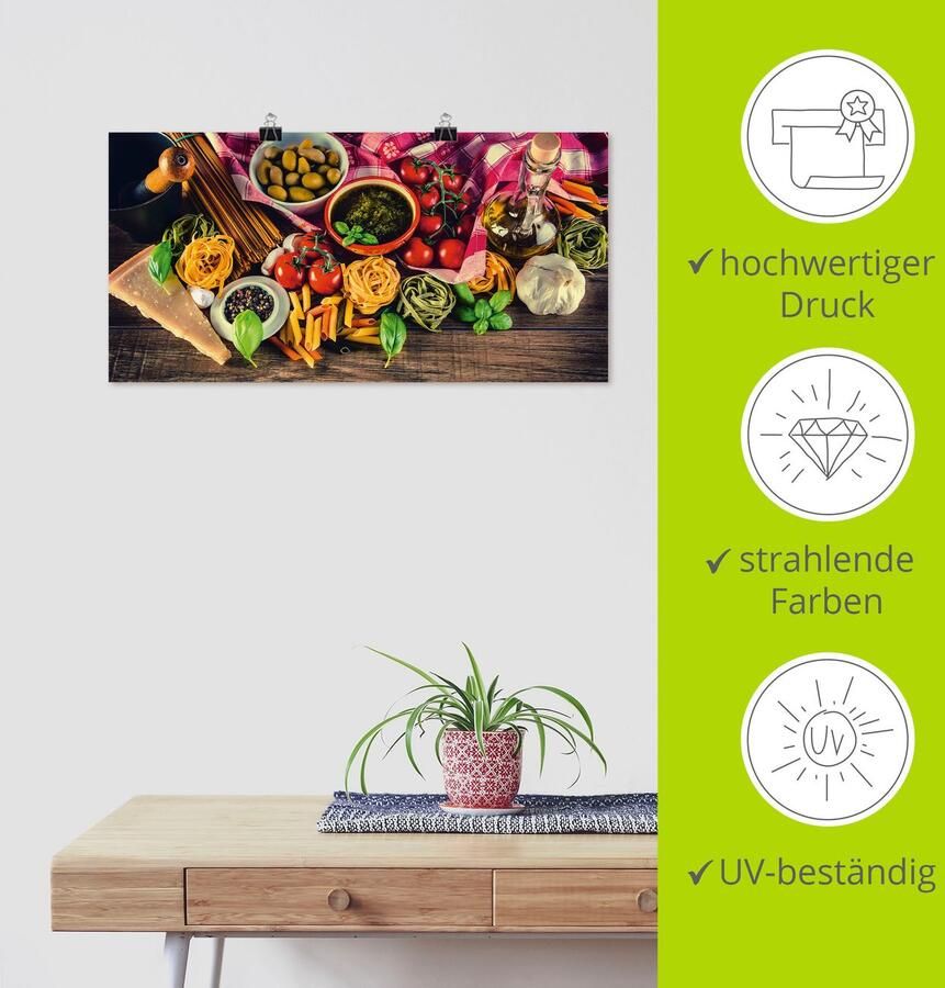 Artland Artprint Italiaans mediterraan eten als artprint van aluminium artprint voor buiten artprint op linnen poster muursticker - Foto 2