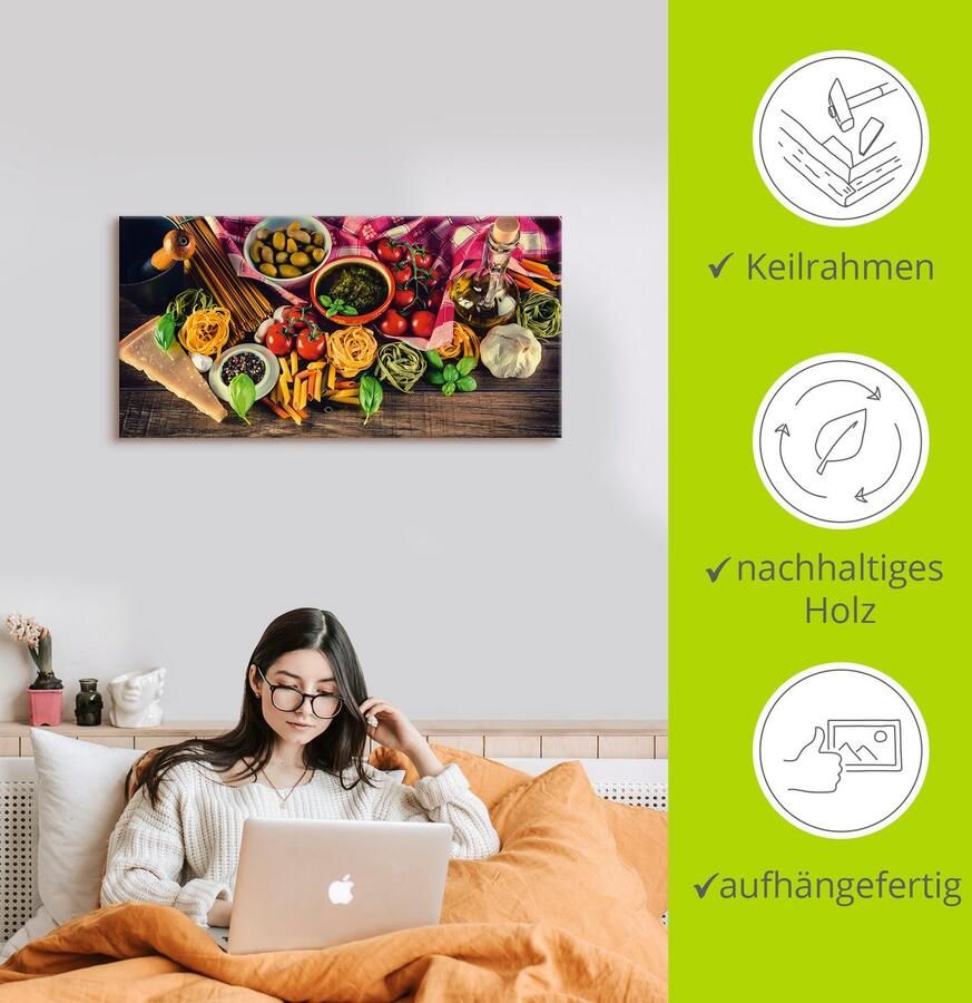 Artland Artprint Italiaans mediterraan eten als artprint van aluminium artprint voor buiten artprint op linnen poster muursticker