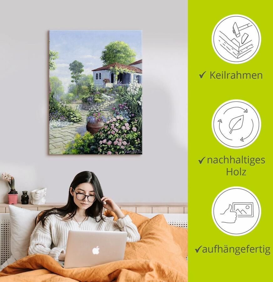 Artland Artprint Italiaanse tuin I als artprint op linnen muursticker in verschillende maten - Foto 2