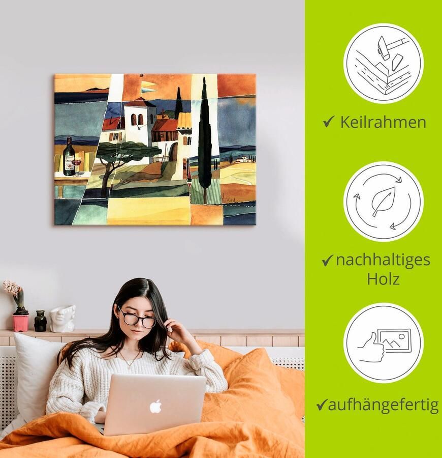 Artland Artprint Italië als artprint op linnen poster muursticker in verschillende maten - Foto 2