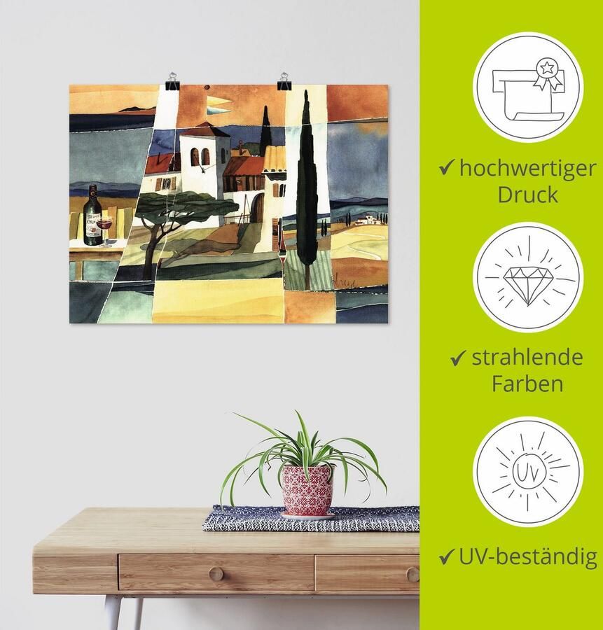 Artland Artprint Italië als artprint op linnen poster muursticker in verschillende maten - Foto 3