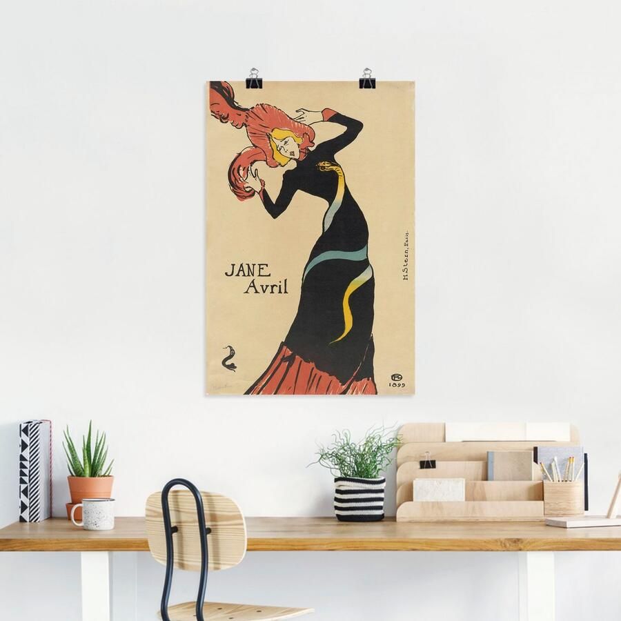 Artland Artprint Jane Avril (poster). 1899 als artprint van aluminium artprint op linnen muursticker of poster in verschillende maten